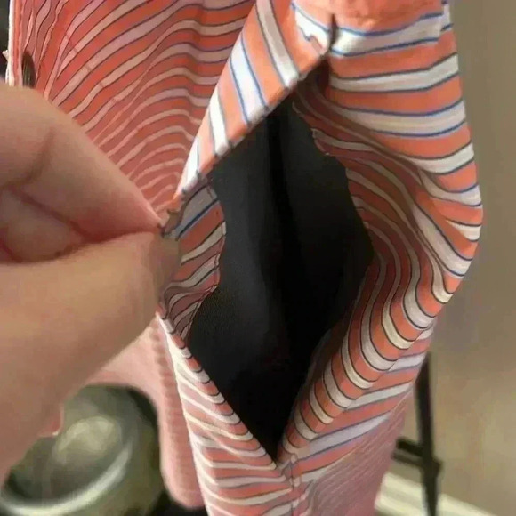 NWOT Men's Lands End Lined 7" Hybrid Swim Shorts Trunks Orange Stripe‎  M 32-34 - Picture 3 of 11